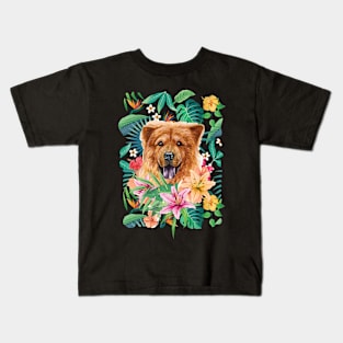 Tropical Red Chow Chow 1 Kids T-Shirt